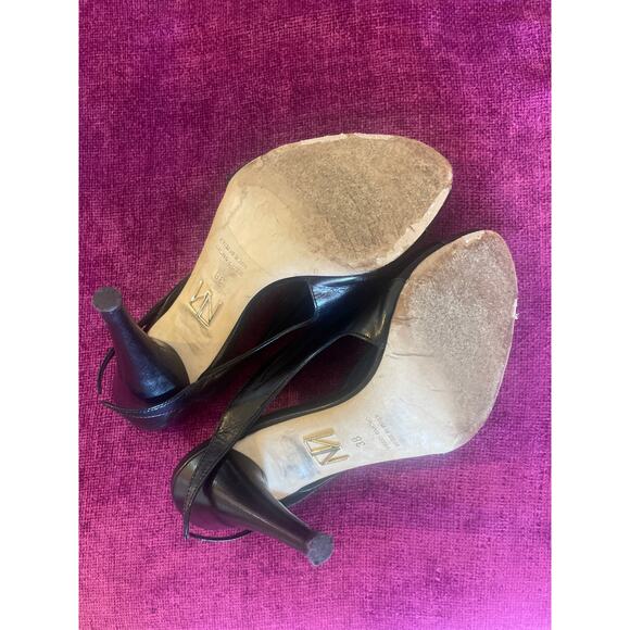 TAMARA MELLON Black Capretto Zeitgeist Mules 105mm Heels Size 38 US 8 SEXY Shoes - Picture 6 of 7